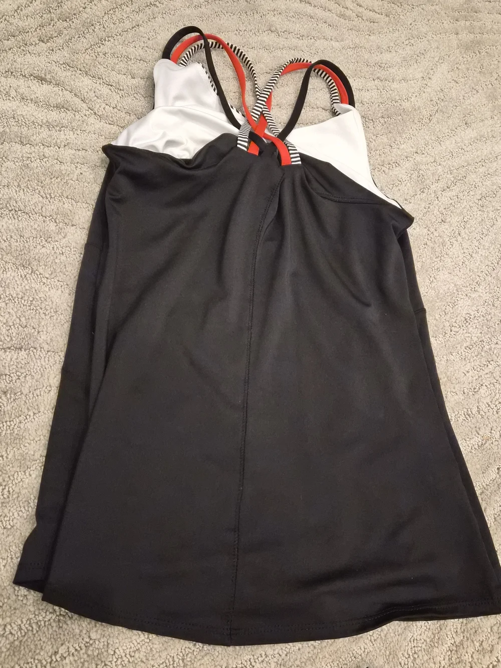 3 Piece Black -Lucky In Love Tennis Tank. Black/White Tiered Skirt w/ Jacket - S - Picture 4 of 9